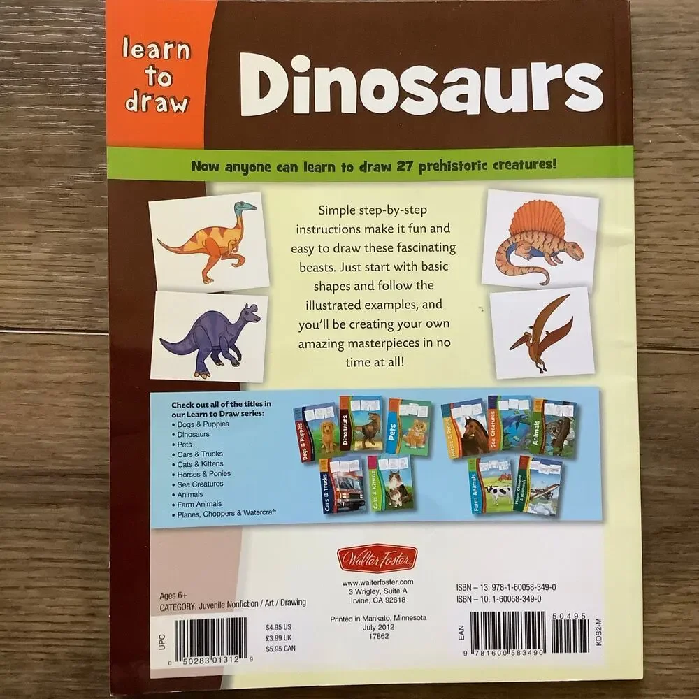 Walter Foster Learn To Draw Bundle Dinosaurs Sea Creatures Cars & Trucks